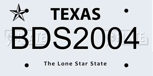 BDS2004 Texas License Plate