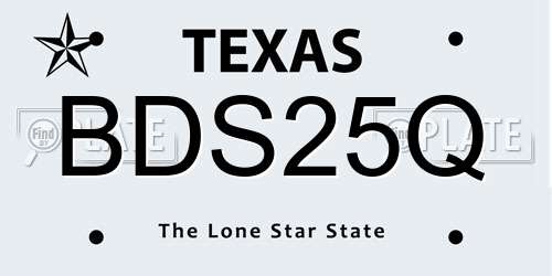 BDS25Q Texas License Plate