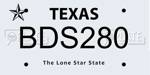BDS280 Texas License Plate