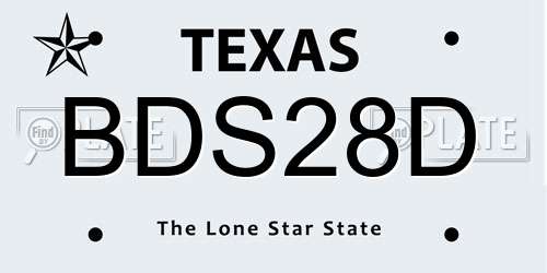 BDS28D Texas License Plate