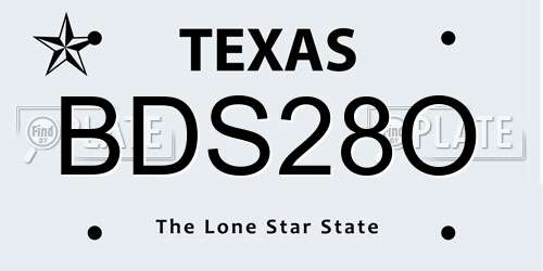 BDS28O Texas License Plate