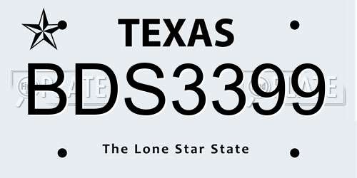 BDS3399 Texas License Plate