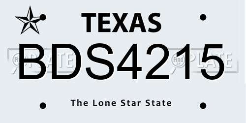 BDS4215 Texas License Plate