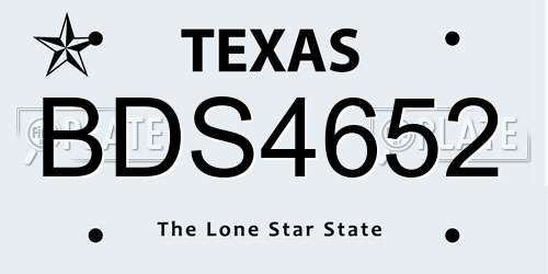 BDS4652 Texas License Plate