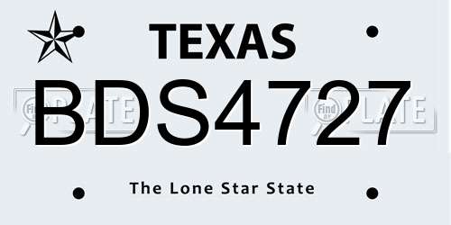 BDS4727 Texas License Plate