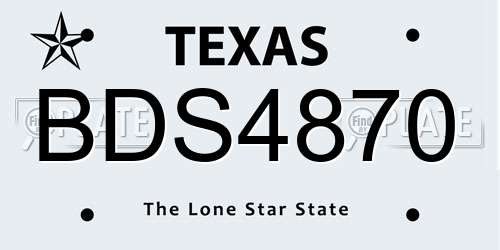 BDS4870 Texas License Plate