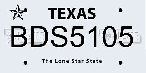 BDS5105 Texas License Plate