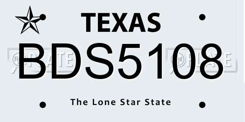 BDS5108 Texas License Plate