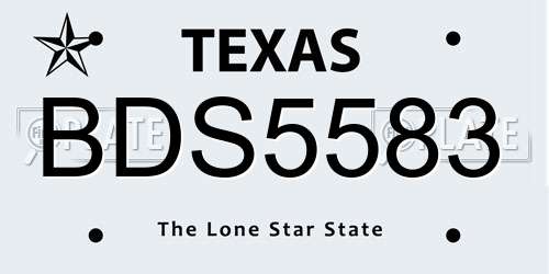BDS5583 Texas License Plate