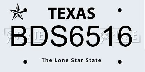 BDS6516 Texas License Plate