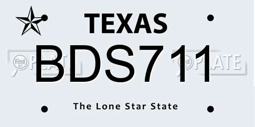 BDS711 Texas License Plate
