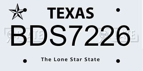 BDS7226 Texas License Plate
