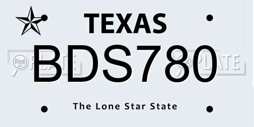 BDS780 Texas License Plate