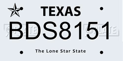 BDS8151 Texas License Plate