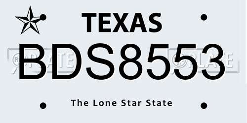 BDS8553 Texas License Plate