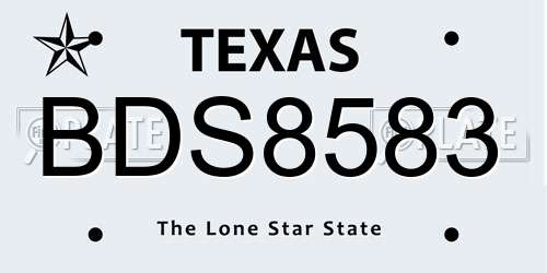 BDS8583 Texas License Plate