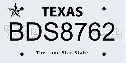 BDS8762 Texas License Plate
