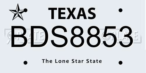 BDS8853 Texas License Plate