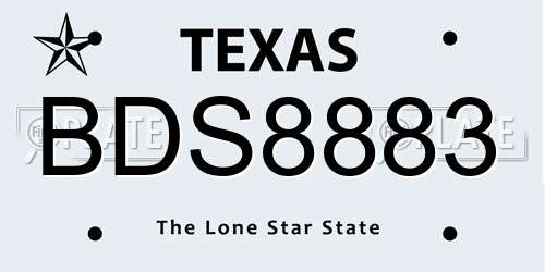 BDS8883 Texas License Plate