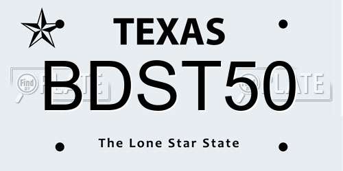 BDST50 Texas License Plate