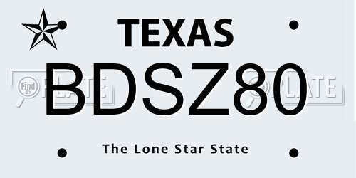 BDSZ80 Texas License Plate