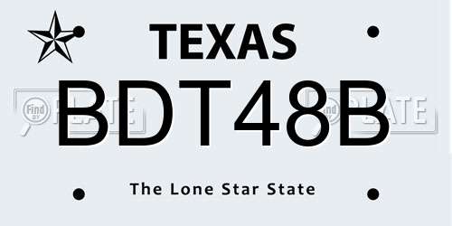 BDT48B Texas License Plate