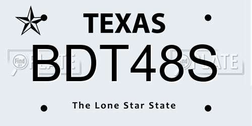 BDT48S Texas License Plate