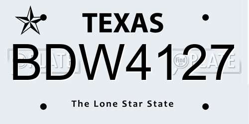 BDW4127 Texas License Plate