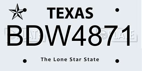 BDW4871 Texas License Plate