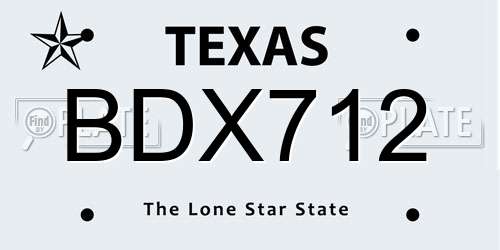 BDX712 Texas License Plate