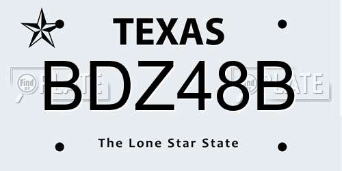 BDZ48B Texas License Plate