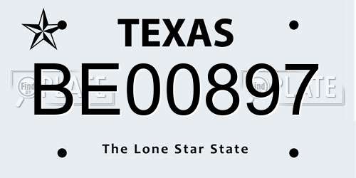 BE00897 Texas License Plate