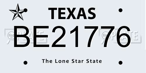 BE21776 Texas License Plate