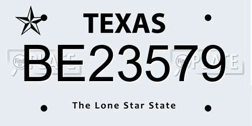 BE23579 Texas License Plate