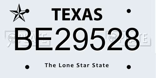 BE29528 Texas License Plate