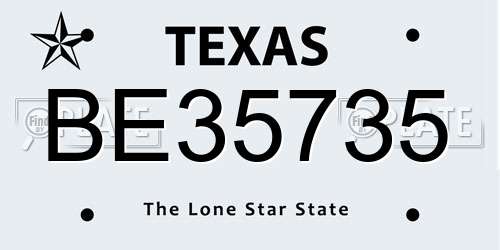 BE35735 Texas License Plate