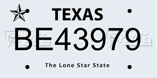 BE43979 Texas License Plate