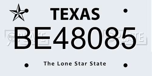 BE48085 Texas License Plate