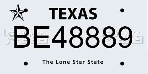 BE48889 Texas License Plate