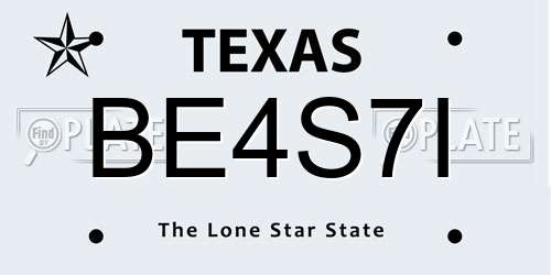 BE4S7I Texas License Plate
