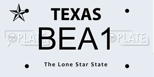 BEA1 Texas License Plate