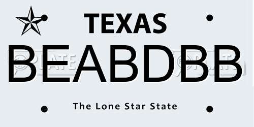 BEABDBB Texas License Plate