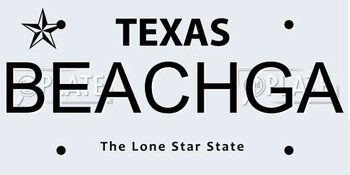 BEACHGA Texas License Plate