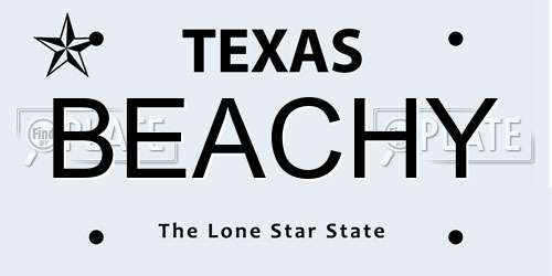 BEACHY Texas License Plate