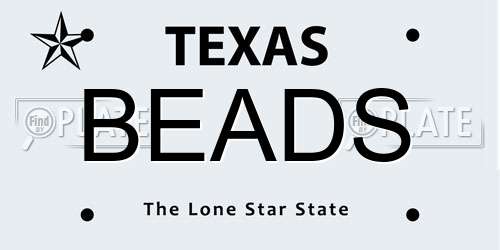 BEADS Texas License Plate