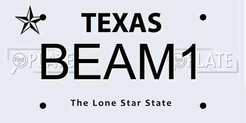 BEAM1 Texas License Plate