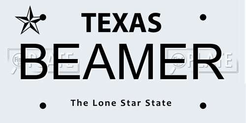 BEAMER Texas License Plate