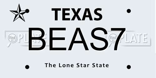 BEAS7 Texas License Plate