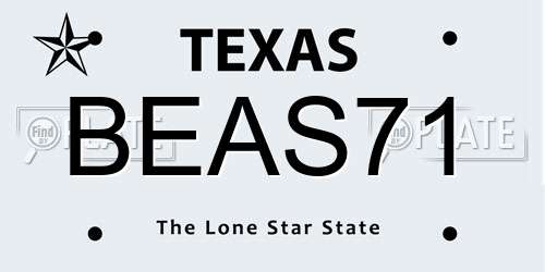 BEAS71 Texas License Plate