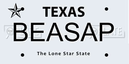 BEASAP Texas License Plate